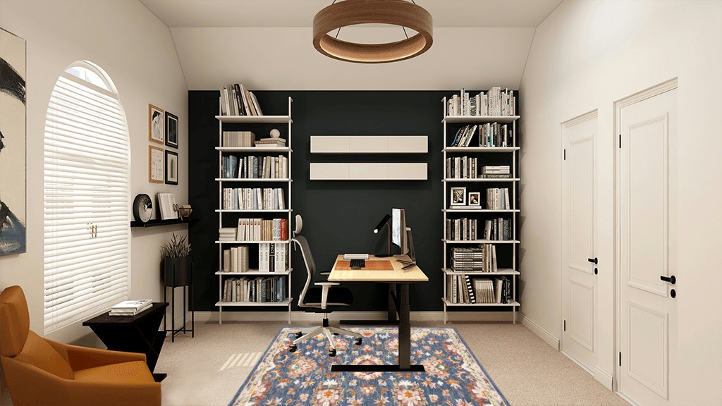 Safavieh Aspen Collection Area Rug - 5' Round, Blue & Rust, Handmade Boho Wool, Ideal for High Traffic Areas in Living Room, Bedroom (APN146M) in White and Black Home Office