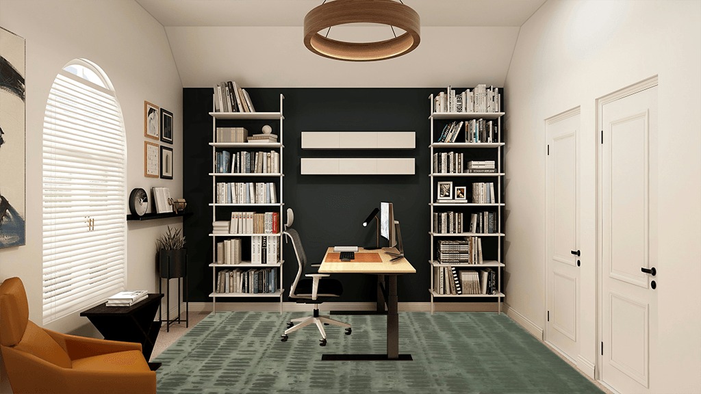 Revival Rugs Shell 6'7"x9' Machine Washable Area Rug for Living Room Bedroom - 100% Recycled Oeko-TEX Certified, Medium Pile, Green in White and Black Home Office