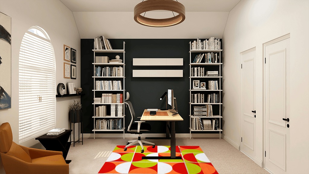 Mid Century Modern Abstract Orange Green Red Wool Area Rug 3x5 Vibrant Art Decor Minimalist Rug for Livingroom Bedroom Diningroom Boho Chic Floor Carpet in White and Black Home Office