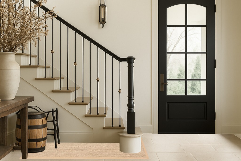 ‎Beige ‎Farmhouse ‎Non Slip ‎Kitchen, Bedroom, Living Room, Hallway, Dining Room ‎Area Rug in Foyer with Stairs