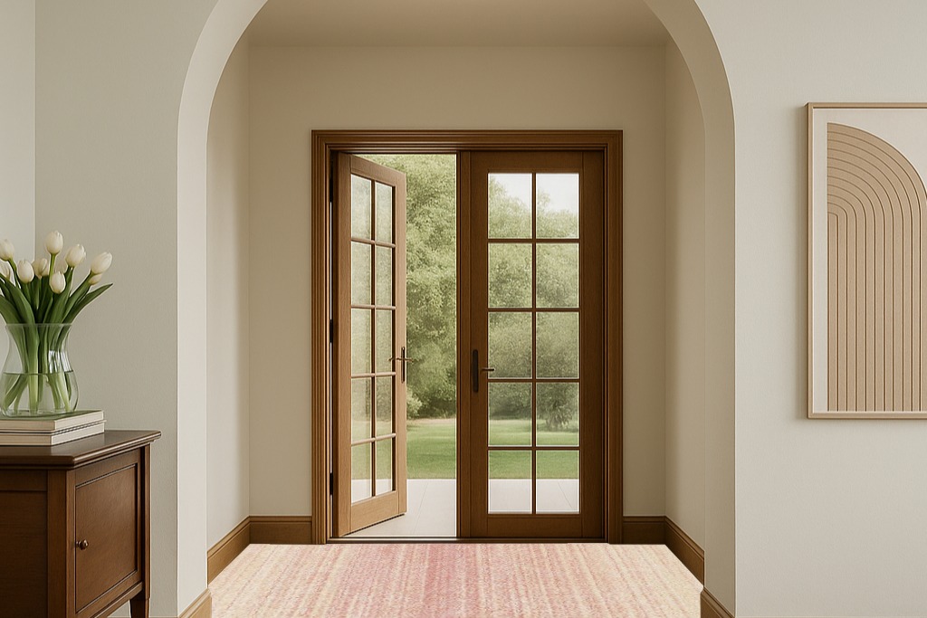 SAFAVIEH Adirondack Collection Area Rug - 9' x 12', Pink & Ivory, Modern Ombre Design, Non-Shedding & Easy Care, Ideal for High Traffic Areas in Living Room, Bedroom (ADR142U) in Transitional Foyer