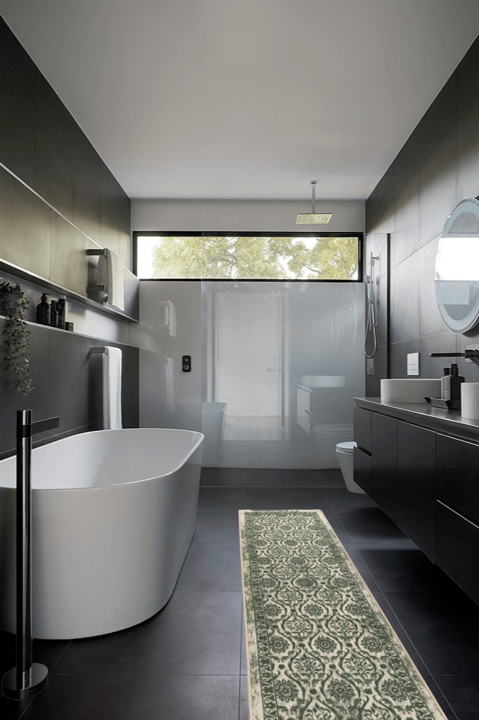 Antep Rugs Alfombras in Black Modern Bathroom