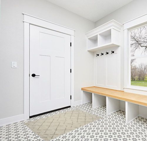 Angelka Geometric Ivory/Beige Area Rug Wrought Studio Rug Size: Rectangle 3' x 5' in White Modern Entryway