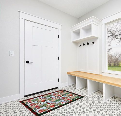 Area Rug 2x3 Feet, Xmas Truck Snowman Santa Claus Xmas Tree Christmas Rug, Rugs for Living Room Decor Bedroom Decor Kids Room, Non-Slip Living Room Rugs, Comrft Carpet Washable Rug in White Modern Entryway