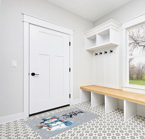 Area Rug 2x3 Feet, Christmas Snowman Let it Go Rug, Rugs for Living Room Decor Bedroom Decor Kids Room, Non-Slip Living Room Rugs, Comrft Carpet Washable Rug in White Modern Entryway