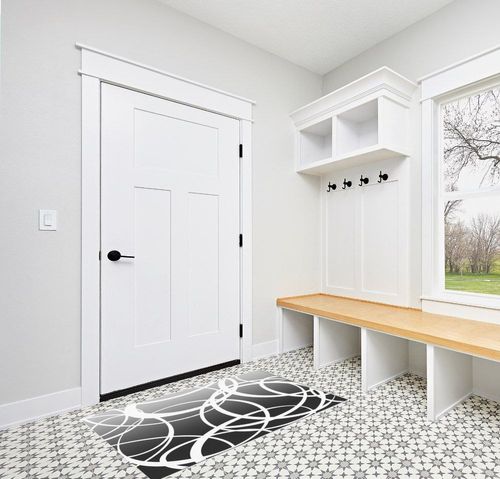 Large Area Rug, Gray Ombre Non-Slip Indoor Accent Area Carpet, Modern Grey White Geometric Abstract Art Fluffy Shaggy Runner Rug for Living Room, Bedroom, Kids Room, 2'7"x 5" in White Modern Entryway