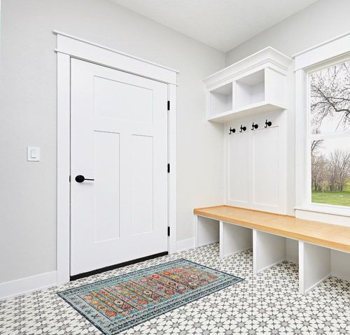 Wonnitar Bohemian Area Rug - Washable 3x5 Entry Rug Non-Slip Colorful Throw Rug,Boho Living Room Kitchen Mat Low-Pile Geometric Indoor Floor Carpet for Laundry Mudroom Dining Table in White Modern Entryway