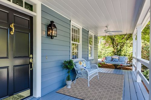 Home Conservatory Squares Handwoven Indoor/Outdoor Rug, 5 X 8 Feet, Blue/White Geometric Pattern in Light Blue Patio