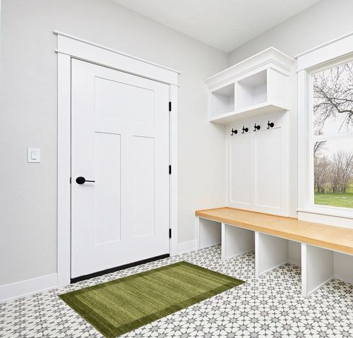 Unique Loom Del Mar Collection Area Rug - Abigail (3' 3" x 5' 3" Rectangle, Light Green/ Ivory) in White Modern Entryway
