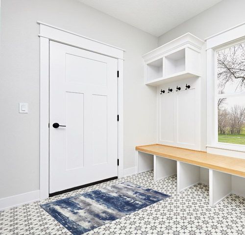 BEIMO Area Rugs for Living Room 3x5 Large Modern Machine Washable Rugs Distressed Abstract Print Blue Throw Rug for Bedroom Aesthetic, Non Slip Carpet with Gripper in White Modern Entryway