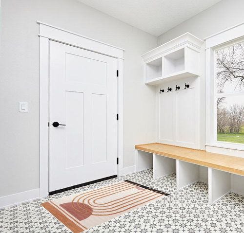 LEEVAN Washable Area Rug 3x5, Durable Bedroom Rug Handmade Entryway Rug Woven Living Room Throw Rug, Farmhouse Nursery Rug Boho Playroom Rug Soft Dining Room Rug Cute Rainbow Rug for Laundry Room in White Modern Entryway