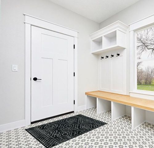Wonnitar Moroccan 3x5 Rug,Black Washable Small Rug for Bedroom,Non-Slip Geometric Tribal Entry Throw Mat,Bohemian Farmhouse Rustic Soft Low Pile Area Rug for Bathroom Dining Guest Room in White Modern Entryway