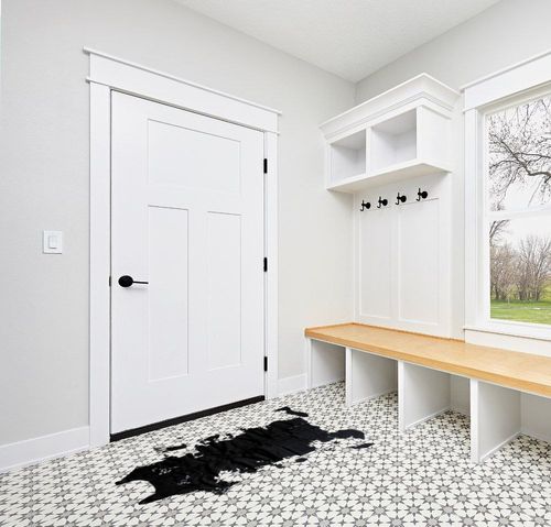 Flash Furniture Barstow Collection Area Rug - Black Faux Cowhide Print - 3' x 5' Polyester Backing - Vegan & Cruelty Free - Living Room, Bedroom, Entryway in White Modern Entryway