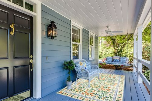 Loloi Rifle Paper Co. x Eden Mughal Garden Cream 5'-0" x 7'-6" Area Rug in Light Blue Patio