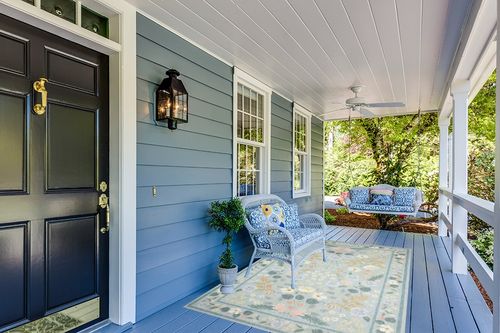 Loloi Rifle Paper Co. x Cotswolds Sky 5'-0" x 7'-6" Area Rug in Light Blue Patio