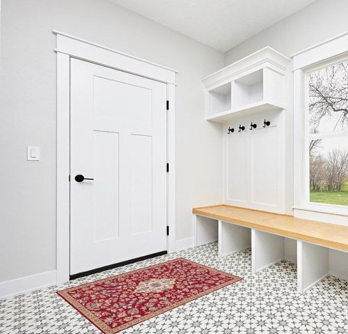 SAFAVIEH Blossom Collection Area Rug - 3' x 5', Red & Ivory, Handmade Wool, Floral Design, Ideal for High Traffic Areas in Living Room, Bedroom, Dining (BLM688Q-3) in White Modern Entryway