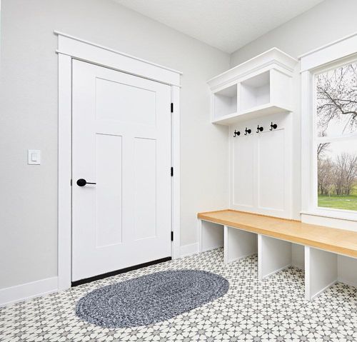 Super Area Rugs Farmhouse Braided Rug Cotton Kitchen Reversible Carpet, Red & White, 3' X 5' Rectangle in White Modern Entryway
