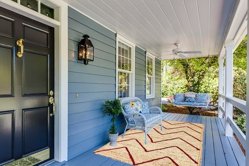 CASAVANI Collection Rectangular Area Rug - 5x8 Feet Red Braided Jute Rug Geometric Kilim Rug Indoor Outdoor Use Carpet Flatweave Rugs for Bedroom Dining Room Living Room in Light Blue Patio