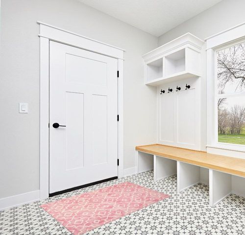 Moynesa Boho Moroccan Area Rug - 3x5 Large Pink Kitchen Rugs for Bedroom Girls Washable, Non Slip Laundry Room Rug Modern Low-Pile Entryway Rug Summer Fuzzy Throw Mat for Nursery Playroom Living Room in White Modern Entryway