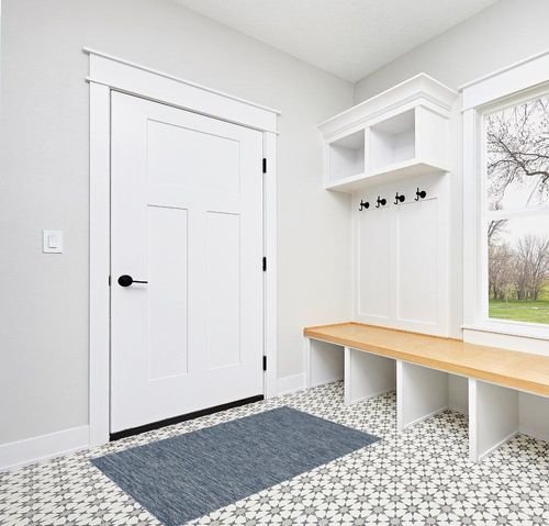 Nourison Practical Solutions Indoor/Outdoor Navy Blue 3' x 5' Area Rug, Easy Cleaning, Non Shedding, Bed Room, Living Room, Dining Room, Deck, Backyard, Patio (3x5) in White Modern Entryway