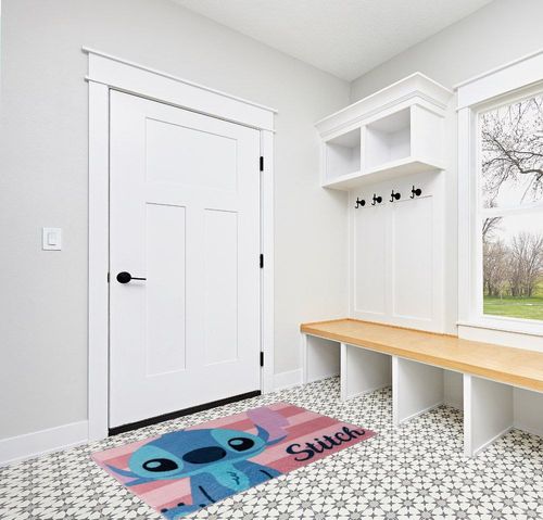 Gertmenian Kids Playroom & Game Room Carpet | Disney Lilo & Stitch Rug | Girls Bedroom Decor | 3x5 Ft Small, Pink, 19838 in White Modern Entryway
