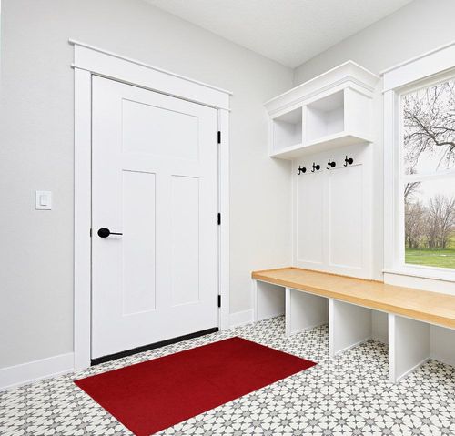Bright House Solid Color Area Rug Red - 3' x 5' A-DC4 in White Modern Entryway