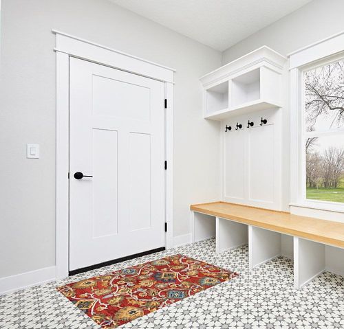 SAFAVIEH Blossom Collection Accent Rug - 3' x 5', Red & Multi, Handmade French Country Floral Wool, Ideal for High Traffic Areas in Entryway, Living Room, Bedroom (BLM402Q) in White Modern Entryway
