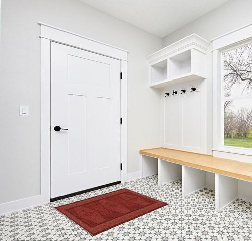 CASAVANI Collection Runner Area Rug - 30 x 48 Inches Red Geometric Pattern Cotton Dhurrie Indoor Outdoor Use Mat Rugs for Bedroom Bedside Runner Kitchen Runner Hallway & Stair Runner in White Modern Entryway