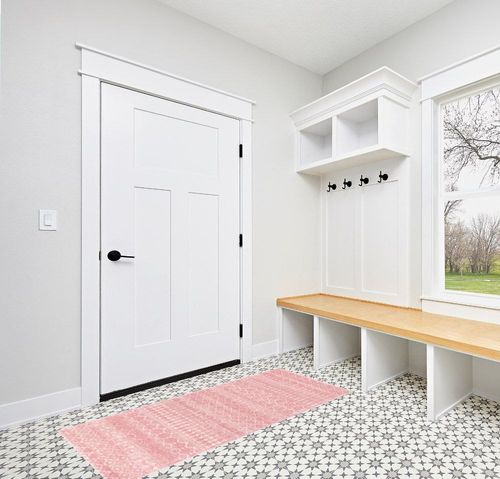 nuLOOM Moroccan Blythe Runner Rug, 2' 6" x 6', Pink in White Modern Entryway