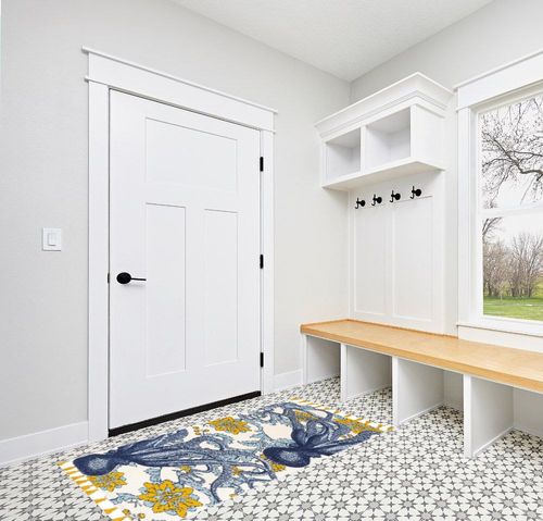 nuLOOM Thomas Paul Octopus Tasseled Runner Rug, 2' 8" x 6', Multi in White Modern Entryway