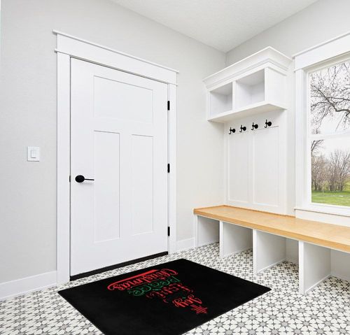LIICHEES Joy Hope Love Peace Christmas Area Rug 63x48in Washable Rugs for Living Room Bedroom Large Rug Indoor Decorative Carpet Yoga Mat in White Modern Entryway