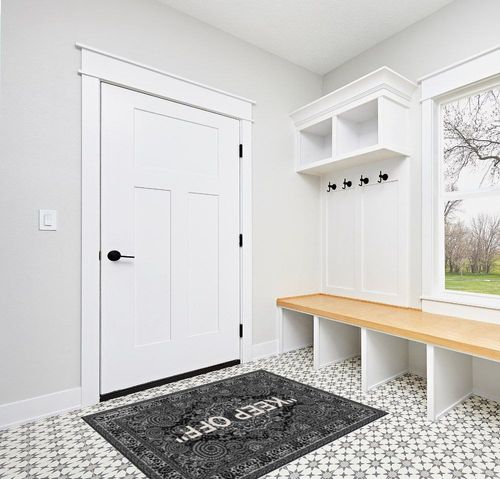 YIKUDU Keep Off Large Rugs Floor Mat Modern Carpet for Home Decoration Area Rug,Cozy Art Decoration Polyester Carpet 63 x 47 inch in White Modern Entryway