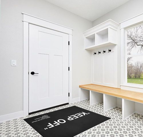 Keep Off Rugs Black Modern 3D Printed Large Area Rug Christmas for Bedroom Livingroom Playroom Diningroom Home Decor Carpet Non-Slip Mat 4'x 5.2' in White Modern Entryway