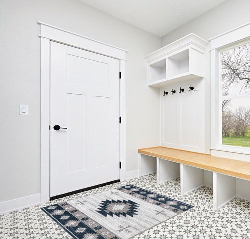 Well Woven Southwestern Rodrigo 3'11" x 5'3" Blue Area Rug in White Modern Entryway