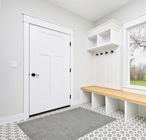 Loomaknoti Breyleigh Area Rug, Grey, 4x6 ft in White Modern Entryway