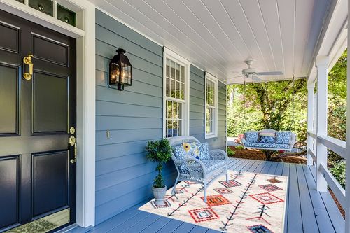 Seavish Large Area Rug 5x7 White Washable Area Rug for Living Room Modern Farmhouse Area Rug Low Pile Non-Shedding Indoor Tribal Design Carpet Rugs for Bedroom Kids Room Nursery Playroom in Light Blue Patio