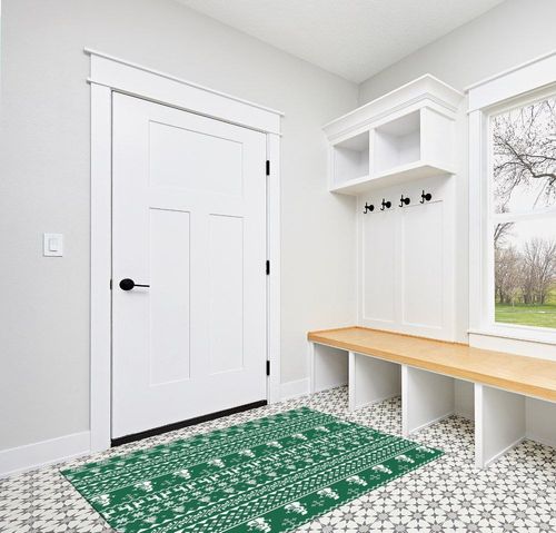 Area Rug 2x3 Feet, Christmas Winter Snowflake Snowman Elk Deer Rug, Rugs for Living Room Decor Bedroom Decor Kids Room, Non-Slip Living Room Rugs, Comrft Carpet Washable Rug in White Modern Entryway