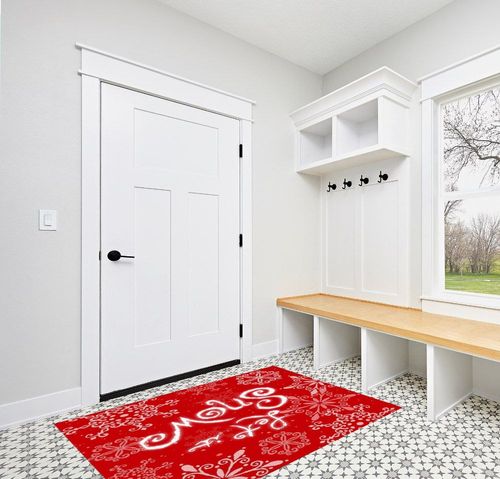 Area Rug, Let is Snow Christmas Rug, 2x3 Feet Rugs for Living Room Bedroom Kids Room Kids Room Nursery Classroom, Non-Slip Comrft Carpet Washable Rug in White Modern Entryway