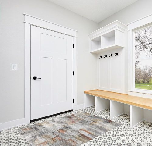 vivorug Washable Rug, Ultra Soft Area Rug 4x6, Non Slip Abstract Rug Foldable, Stain Resistant Rugs for Living Room Bedroom, Modern Fuzzy Rug (Gray/Rust, 4'x6') in White Modern Entryway