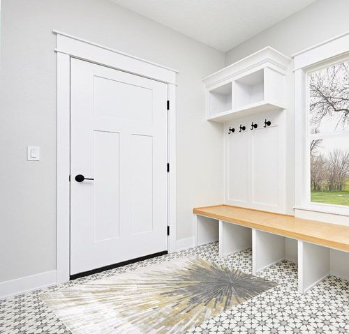 nuLOOM Amaya Abstract Area Rug, 4x6, Gold in White Modern Entryway