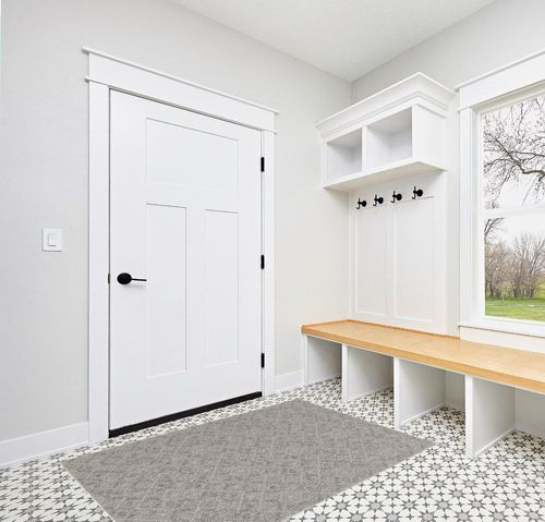 Garland Rug Classic Berber 4-Feet by 6-Feet Area Rug Earth Tone in White Modern Entryway