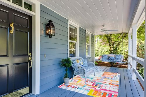 Linon Painterly Swatch Printed Lux Soft Faux Rabbit 5' X 7' Area Rug in Pink and Blue in Light Blue Patio