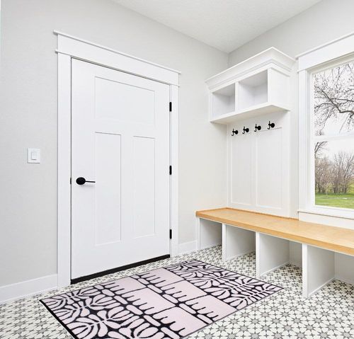 Fab Habitat Outdoor Rug - Waterproof, Fade Resistant, Crease-Free - Premium Recycled Plastic - Tribal, Black & White - Patio, Deck, Porch, Balcony, Laundry Room - Serowe - Black - 4 x 6 ft in White Modern Entryway