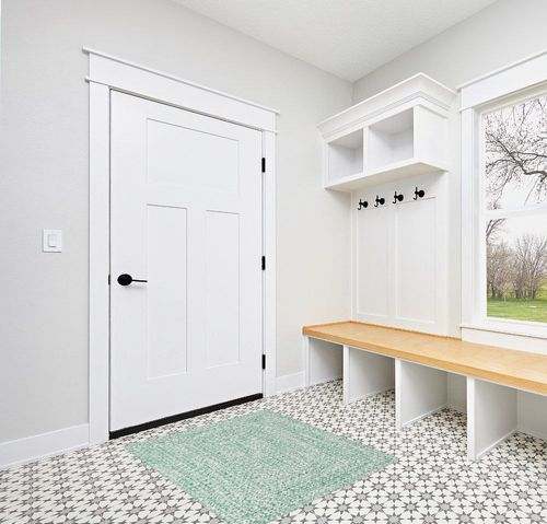 Super Area Rugs Farmhouse Braided Rug Cotton Kitchen Reversible Carpet Light Green & White, 4' X 6' Rectangle in White Modern Entryway