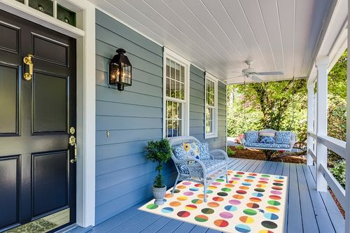 Well Woven Crayola Modern Bright & Washable 5'3" x 7'3" Area Rug - Vibrant Multi Color Split Dot - for Living Room, Dining Room and Bedroom in Light Blue Patio