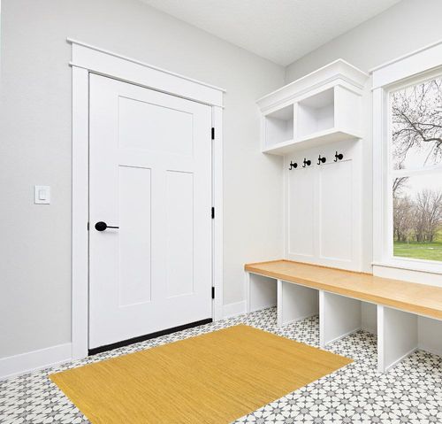 nuLOOM Elfriede Farmhouse Jute Blend Area Rug, 4x6, Yellow in White Modern Entryway