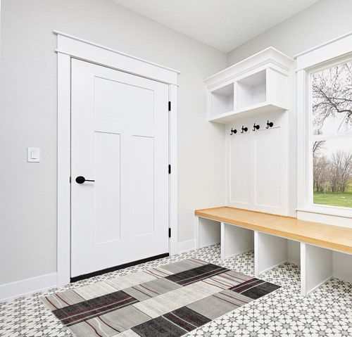 Home Must Haves (3'8" x 5'6" Feet Red Silver Grey Geometric Shapes Abstract Hand-Carved Soft Premium Modern Contemporary Licing Room Bedroom Dining Room Non-Shedding Area Rug in White Modern Entryway
