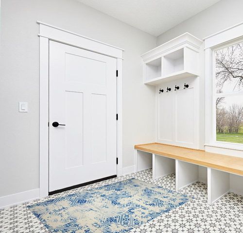 NEATIIP Washable Bohemian 4x6 Area Rug, Suitable for Bathroom for Bedroom Living Room Kitchen Outdoor The Boho Printed Area Rugs, Non-Slip Backing Washable Rug Blue/Yellow in White Modern Entryway