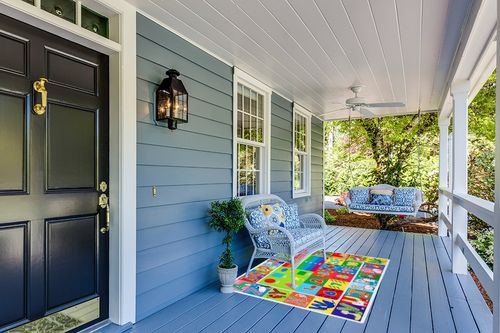 IMIKEYA Kids Educational Rug Playtime Collection ABC, Numbers and Shapes Learning Carpet Kids Play Rug Mat Playmat for Playroom Bedroom, 55.1 x 43.3 inch in Light Blue Patio