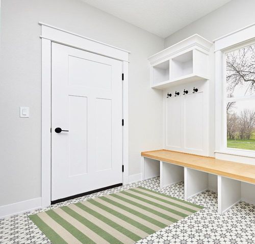 Eyely BMS203D-4 Santa Monica Negril Two-Tone Wide Stripe Indoor/Outdoor Area Rug Modern;Coastal;Rustic, Bedroom, Kitchen, Backyard, Patio, Easy-Cleaning, Non-Shedding, 4 X 6, Green/Cream in White Modern Entryway